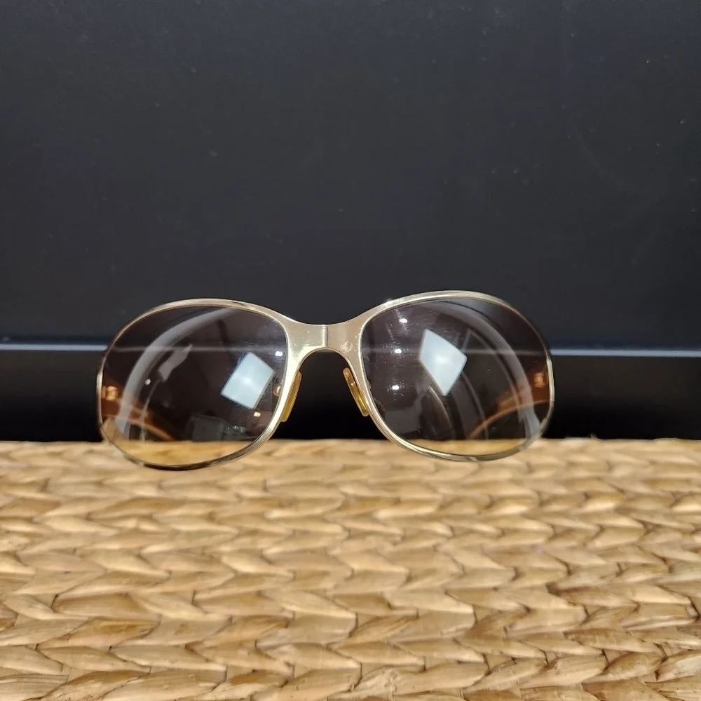 VINTAGE 2004 Versace Gold Sunglasses with Original Case